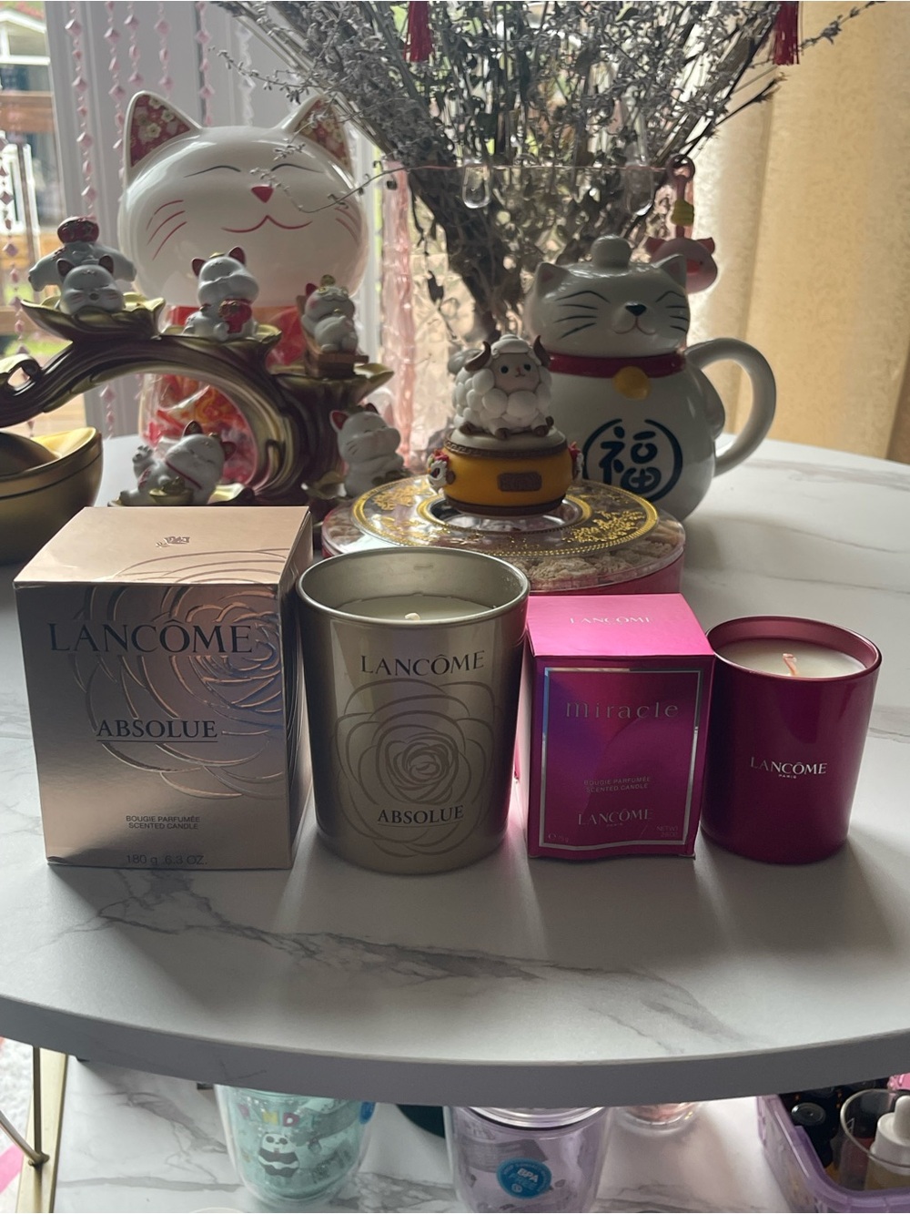 Lancôme Absolue 180g & Miracle 75g Scented Candle Duo - Gold and Pink
